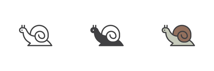 Snail different style icon set © alekseyvanin