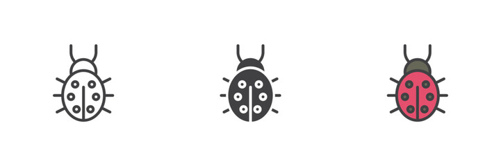 Ladybug different style icon set