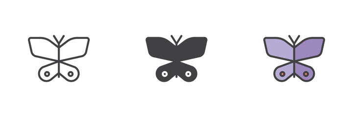 Butterfly different style icon set