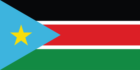 South Sudan flag official colors and proportion digital vector illustration.