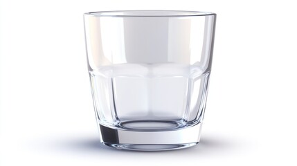 Empty rocks glass, studio shot, white background, beverage advertising