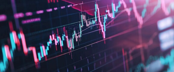 Financial charts and trading predictions based on historical data