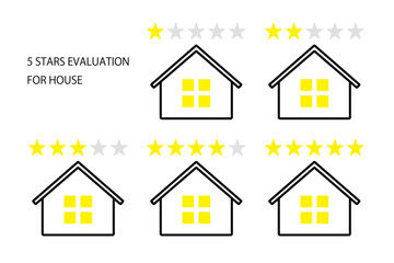 住宅に関するカスタマーレビューのアイコンセット