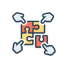 Color illustration icon for collaboration