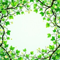 Fototapeta premium Densely packed vines and creepers on a white background, vine, nature, foliage