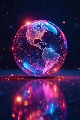 A kaleidoscope of colors within a glowing globe, radiant spheres, luminous displays
