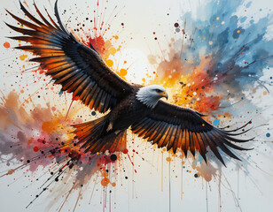 the splatter style flying eagle