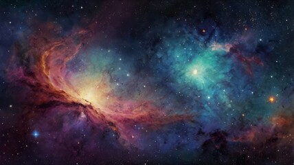 Fototapeta premium Colorful Cosmic Background in Vector Art