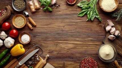 Emphasizing the vibrant colors of various ingredients, this image is perfect for food-related content.