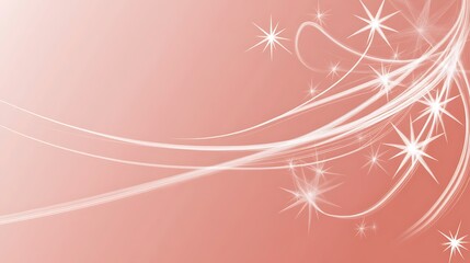 Pink light swirls, stars, background