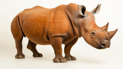 Obraz premium Adult Rhino Isolated on White Background 