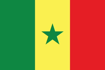 Senegal flag official colors and proportion digital vector illustration.