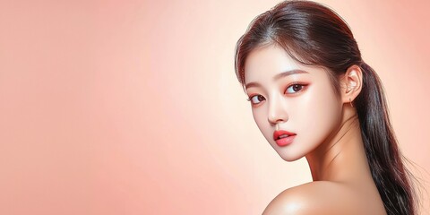Fototapeta premium Showcasing skincare and beauty with a modern, fresh look.