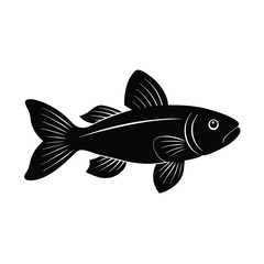 Molly Silhouette Vector Art and Black Molly Fish Illustration Design