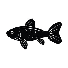 Molly Silhouette Vector Art and Black Molly Fish Illustration Design