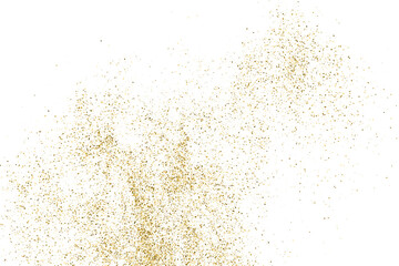 Gold Texture Pattern on Transparent Background. Light Golden Confetti. PNG Design Element.