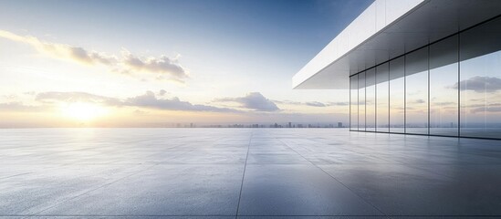 Obraz premium Early morning view of a modern building exterior.