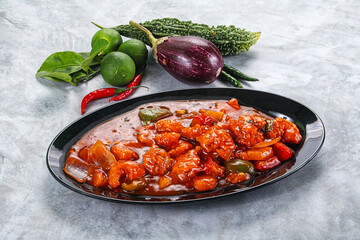 Chinese cuisine - Prawn sweet and sour sauce
