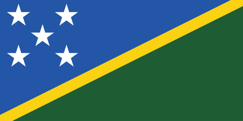 Solomon Islands flag official colors and proportion digital vector illustration.