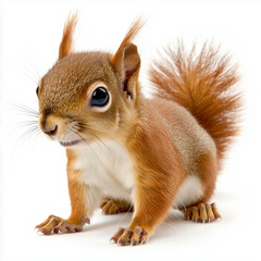 Obraz premium Red Squirrel Isolated on White Background 