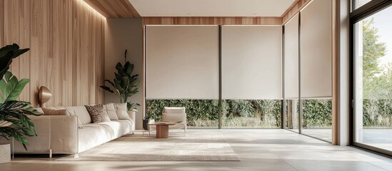 Wood decor panels complementing the elegant home design.