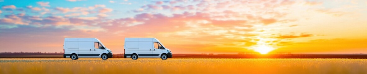 Fototapeta premium A promotional shot for eco-friendly delivery vans