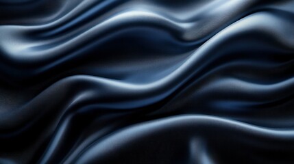 Obraz premium Close-up Dark Blue Satin Fabric Drape