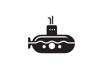 Fototapeta premium submarine vector silhouette isolated in white background