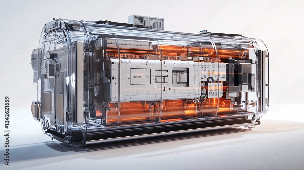 Fototapete Quantum computer is operating, processing big data with its advanced technological systems