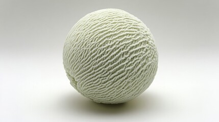 Off White Textured Sphere Sculpture on White Background