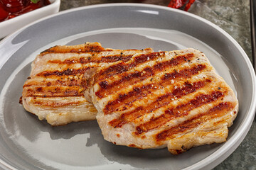 Tasty grilled pork meat steak