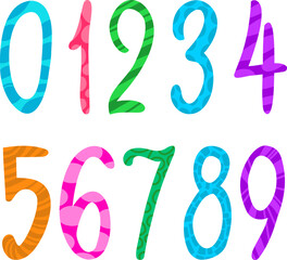 Vector cartoon numbers, mathematical symbols for children, learning, schools, kindergartens