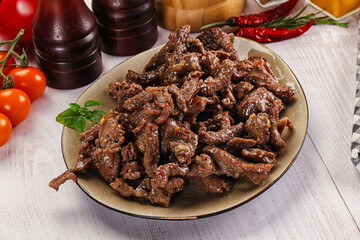 Stew beef slices with gravy