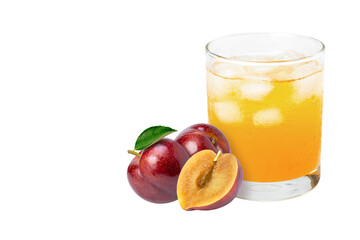 Plum juice isolated