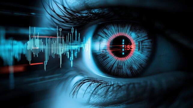 Eye and sound wave, visualizing sonic vibrations auditory perception 