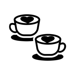 Vector black icon for Coffee date