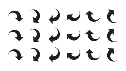 set of curve arrows icon