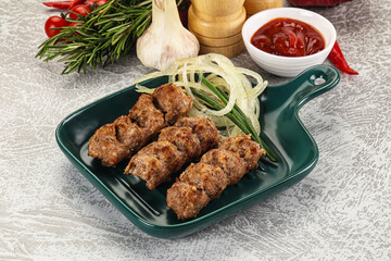 Beef kebab minced meat with onion