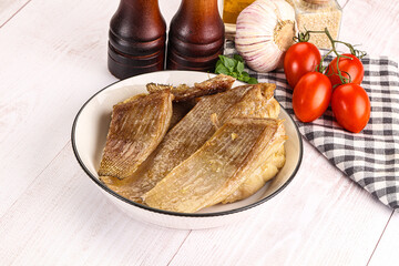 Baked stingray witngs with oil
