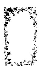 Vines silhouette border png transparent background