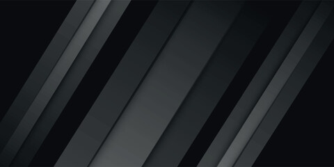 Black abstract background. Elegant dark diagonal shape elements. Modern luxury grey gradient graphic design.