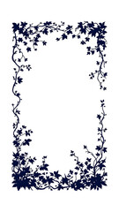 Vines silhouette border png transparent background