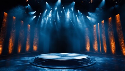 Podium stage for television studio modern theater shows concept background wallpaper AI generated image
