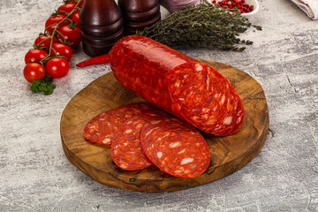 Italian Chorizo sausage with slices