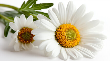 Fototapeta premium White Daisy. Simple, Isolated on White Background 
