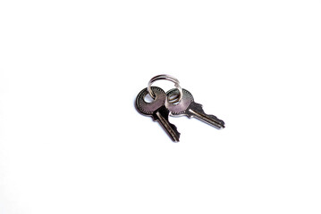 Two keys are isolated on white background