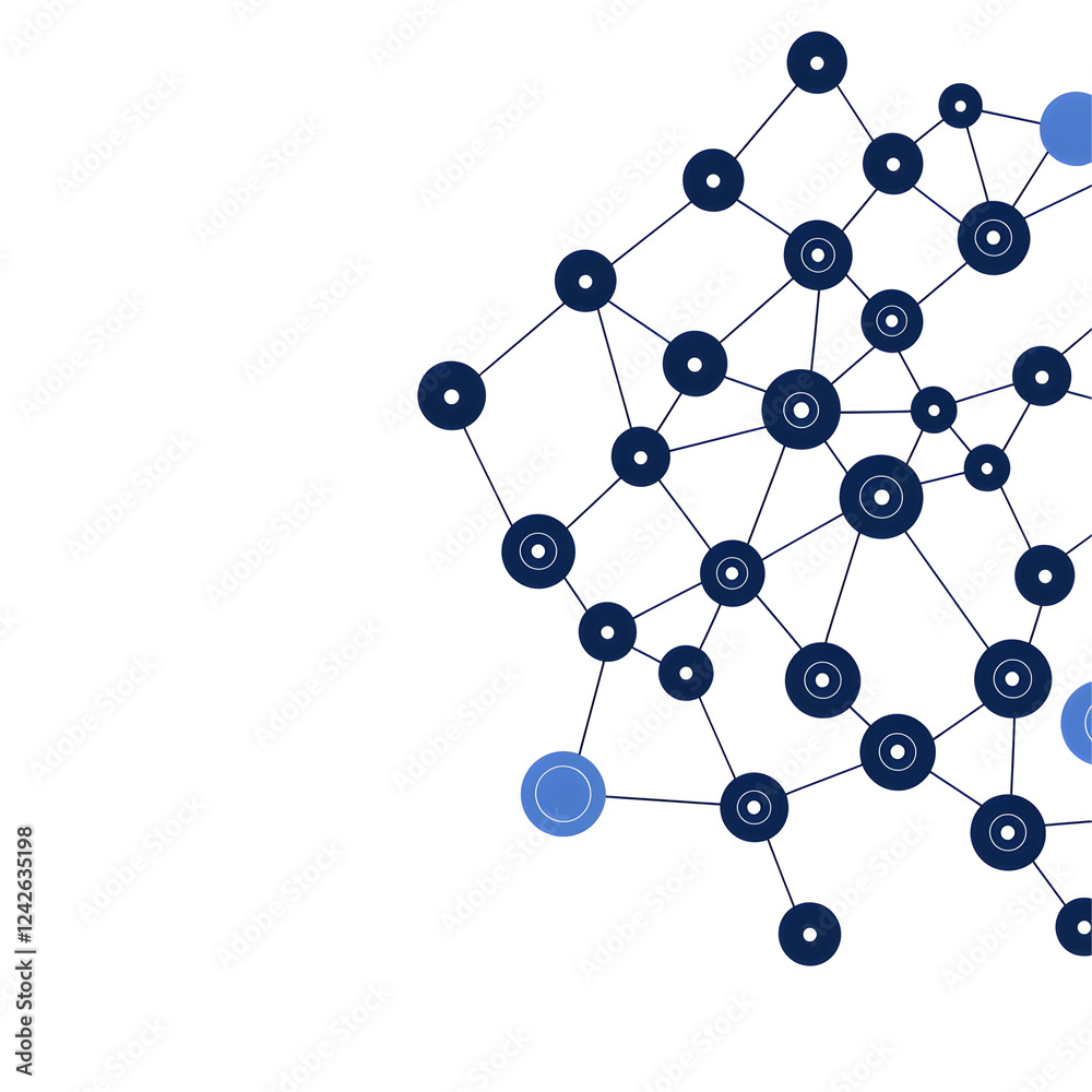 Poster abstract network connection with circular nodes and lines
