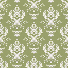 Seamless  damask pattern background. Luxurious classic ornament in baroque style. Golden ornament design for wallpaper, textiles and luxury interior.