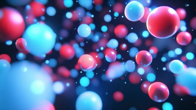 A futuristic scatter plot with glowing data points in vibrant red and green floating over a dark 3D grid