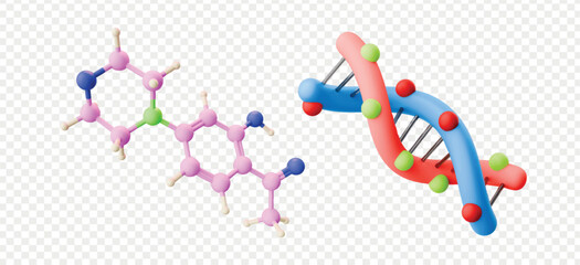 Detailed Biotech 3d icon render clipart